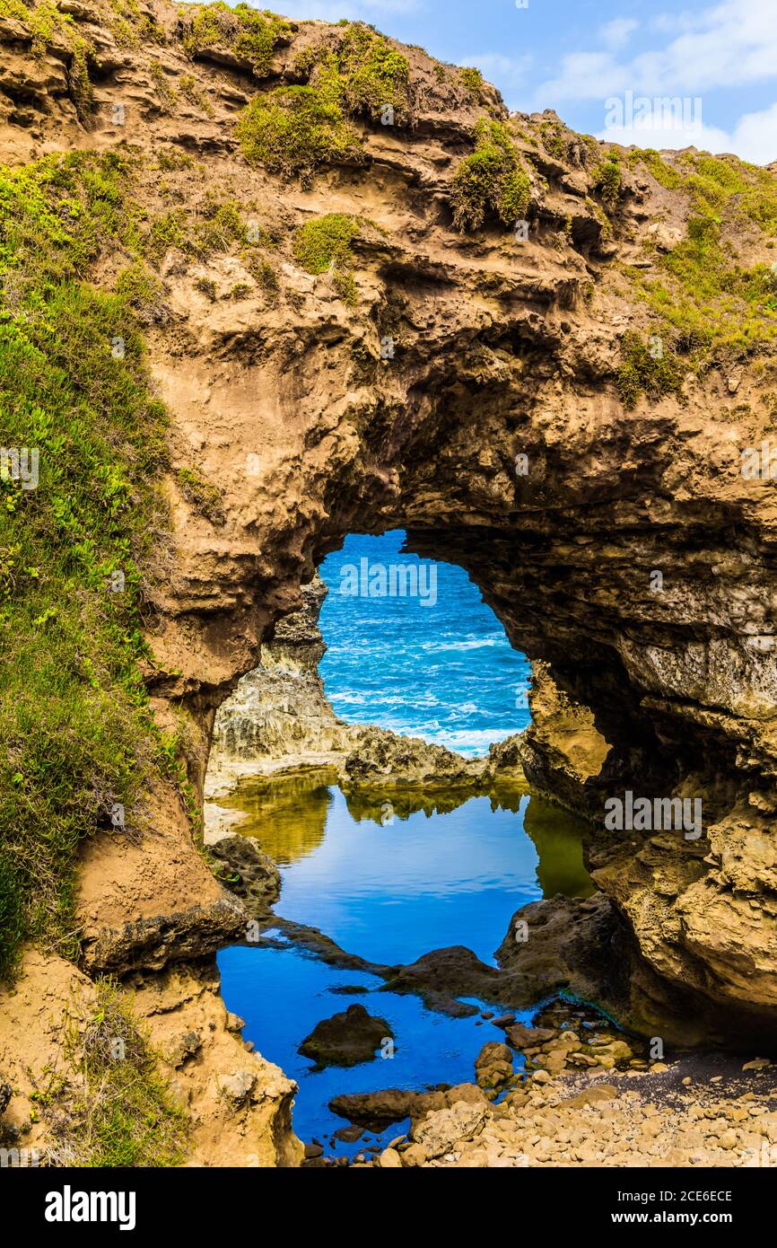 Puddle in an arch Stock Photo