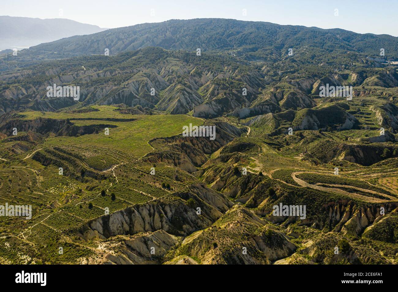 Otherworldly landscape in Barrancos de Gebas, near Murcia, Spain Stock Photo
