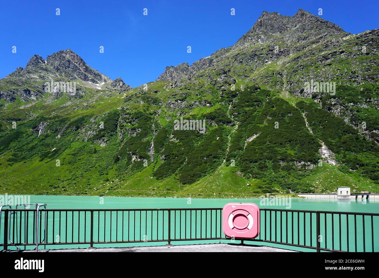 Vermunt reservoir in Austria, Montafon, Europe Stock Photo