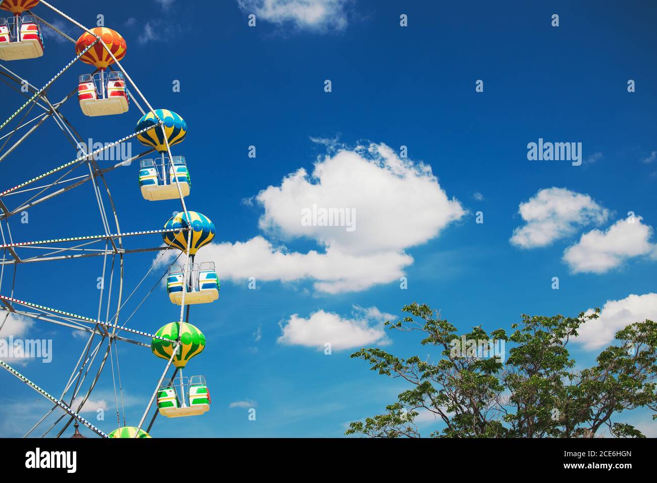 Ferris Wheel with Blue Sky and clouds Stock Photo - Alamy