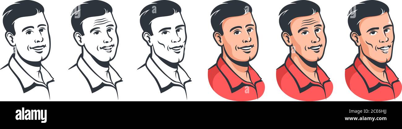 Cartoon face 1950s hi-res stock photography and images - Alamy