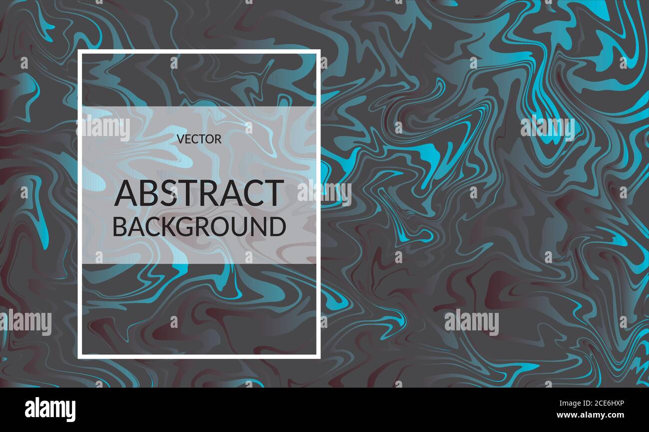 Vector abstract background blue stripes in fluid design style on a black Stock Vector