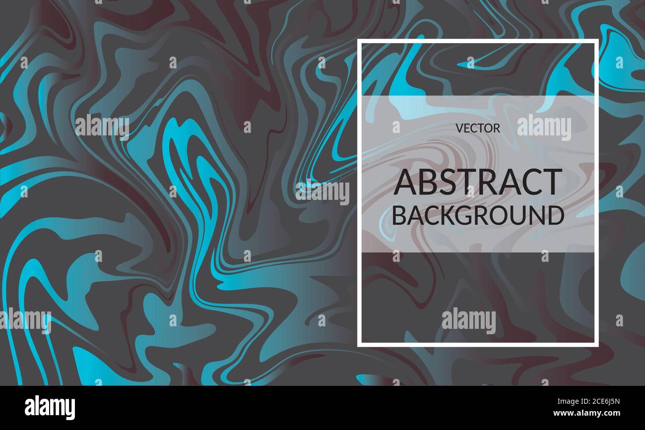Vector abstract background blue stripes in fluid design style on a black Stock Vector