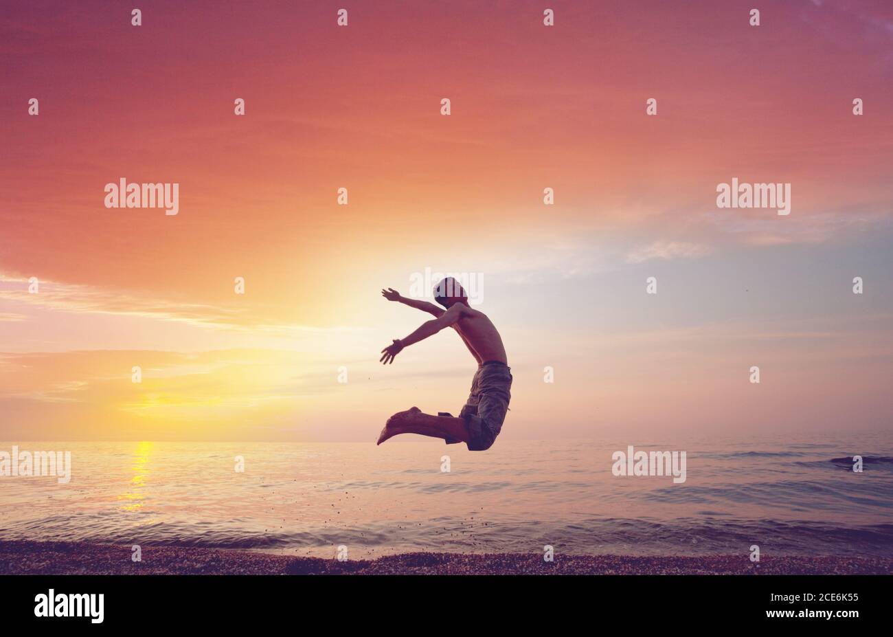 Jumping boy Stock Photo