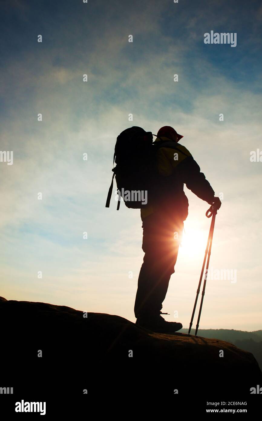 Men with trekking poles hi-res stock photography and images - Alamy