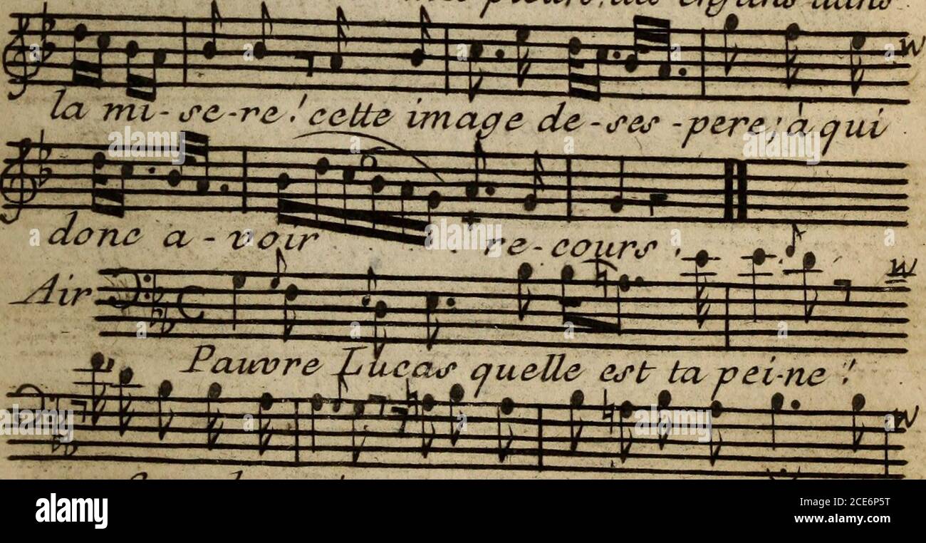 . Dictionnaire lyrique portatif : ou, Choix des plus jolies ariettes de tous les genres disposées pour la voix & les instrumens, avec les paroles françoises sous la musique; deux volumes in-octavo. gravés . 88 c^f^iPé la £/éne, laigreur, lcvLtercaJ, Lrarur i^ic/» tracas lej^ pj^^^? c^^a CCUP i^eptjhif la Semaine, Joue - rûnt ii-ne S^êne , c^il taict horj* dha - leirve tu change raj^,helatrhela4p-hyCladIze - lotT ifûrtvrurdem barcw,jûrtûnddem harOffrFan ûheit fj*tma Heine F anche n e^rtmaB^ine , 11 *t i T 3; Te cûunr de f^ r^p^d-f& chai - - . ne,. Je eûur^ de ce pOxr.reprendre ma efvai. , - / q Stock Photo
