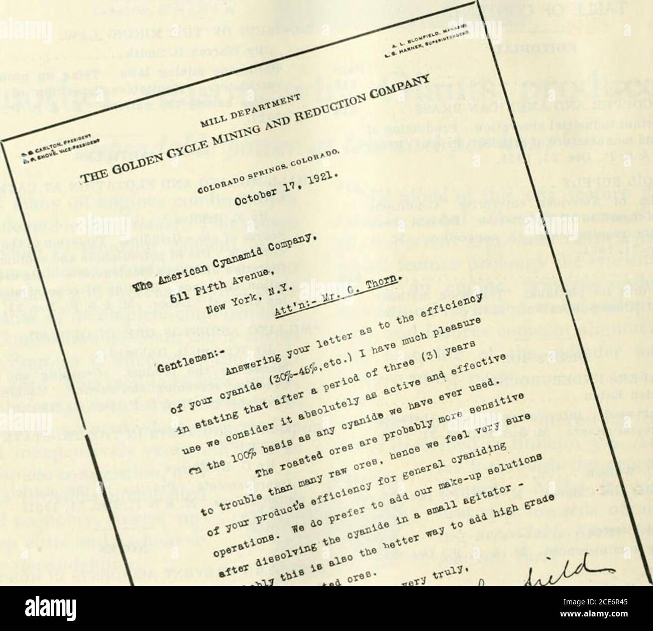 . Mining and Scientific Press . the district. I •Conclusions. M. A 8. P., Dec. 81, 1921. NOTES DEVICE TO PREVENT ACCIDENTS IN HOISTING By .1 J Bourquin 931 M. & S. P., Dec. 31, 1921. LOOSE-LEAF SYSTEM FOR FIELD-MAPS AND NOTES By John I. Rich M & S P., Dec. 81, 1921. in c i:i MENTS REVIEW OF MINING PERSONA] THE METAL MARKET . 947 EASTERN METAL MARKET 948 INDUSTRIAL PROGRESS 949 Established Mar 24. 1860. as The Scientific Press: name changed OctoberO of the same rear to Mimnsr and Scientific Pre?*  Entered at the San Francisco post-office as second-class matter. Cableaddress: Pertusola Branch Stock Photo