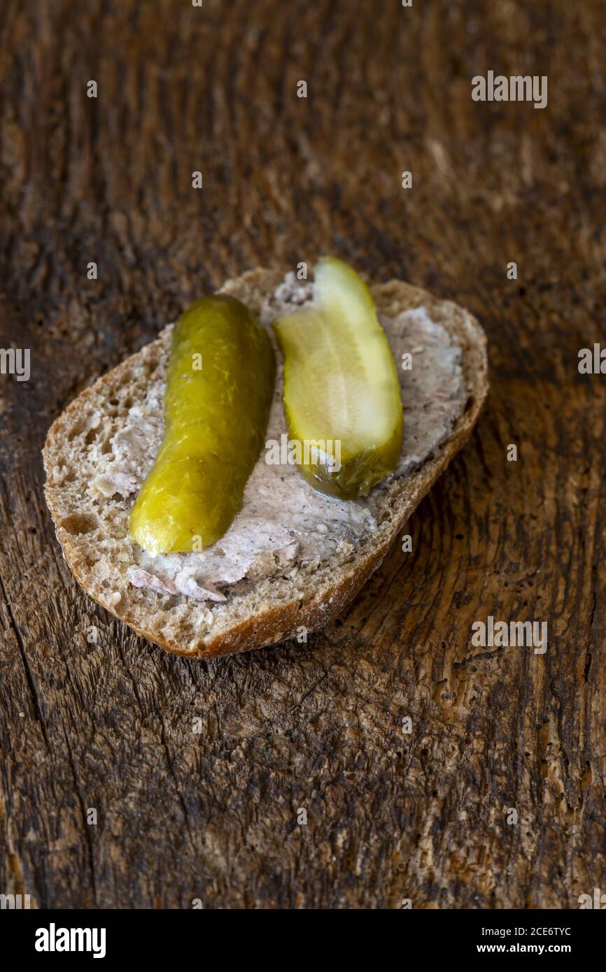 Liver sausage sandwich Stock Photo Alamy