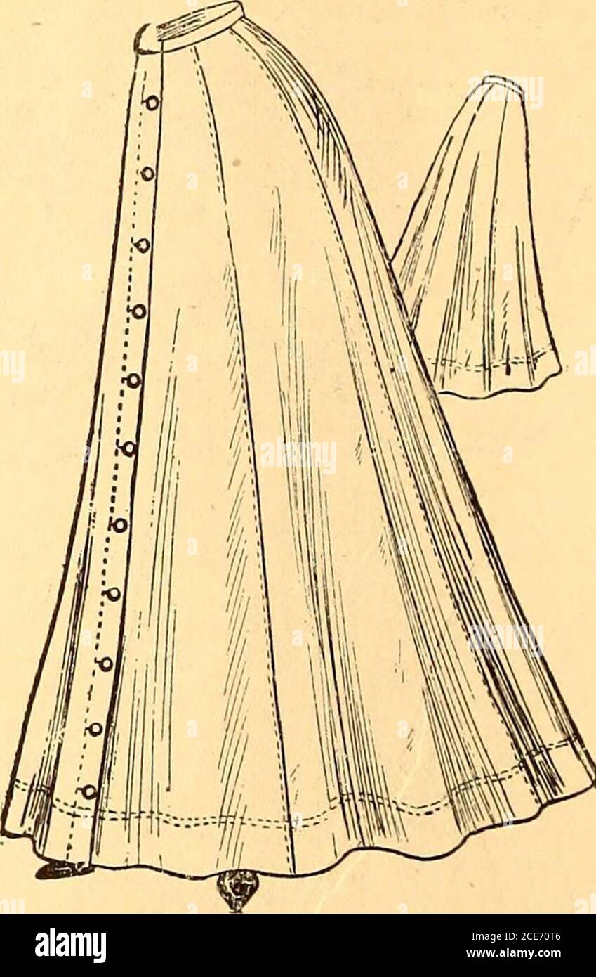 Open-back strapless evening dress has wide skirt with sharply-pointed godets,  lace trim on bodice and hem. - NYPL Digital Collections