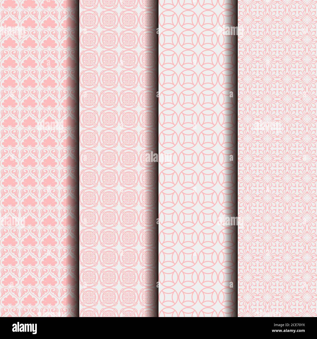 Japanese Seamless Pattern Background, Collection Stock Vector