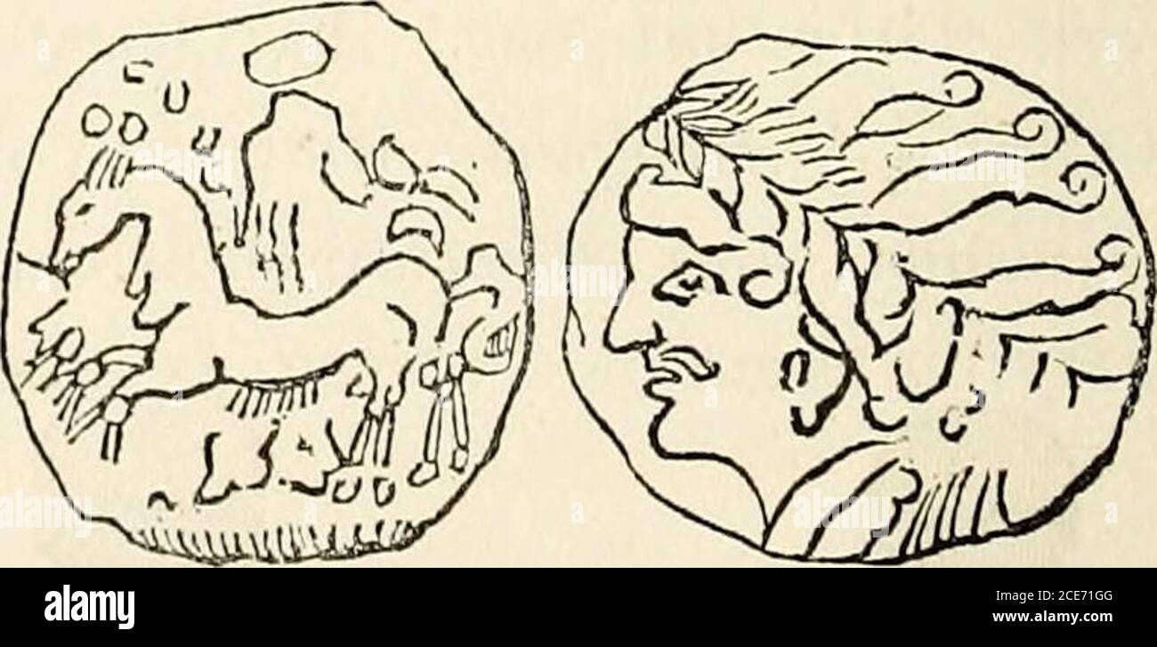 . The Scotish Gaël; or, Celtic manners, as preserved among the Highlanders: being an historical and descriptive account of the inhabitants, antiquities, and national peculiarities of Scotland; more particularly of the northern, or Gaëlic parts of the country, where the singular habits of the aboriginal Celts are most tenaciously retained . of a half-crown,and much corroded. Those singular articles, called Kim-meridge coal money, are believed to have been used inplace of coin. It is not improbable that their appearancewould lead to the conclusion that they were rather em-ployed in some game, th Stock Photo