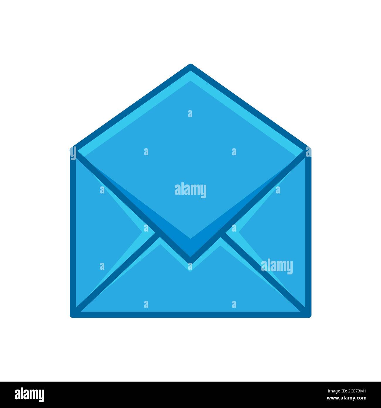 envelope blue flat icon vector illustration isolated on white ...