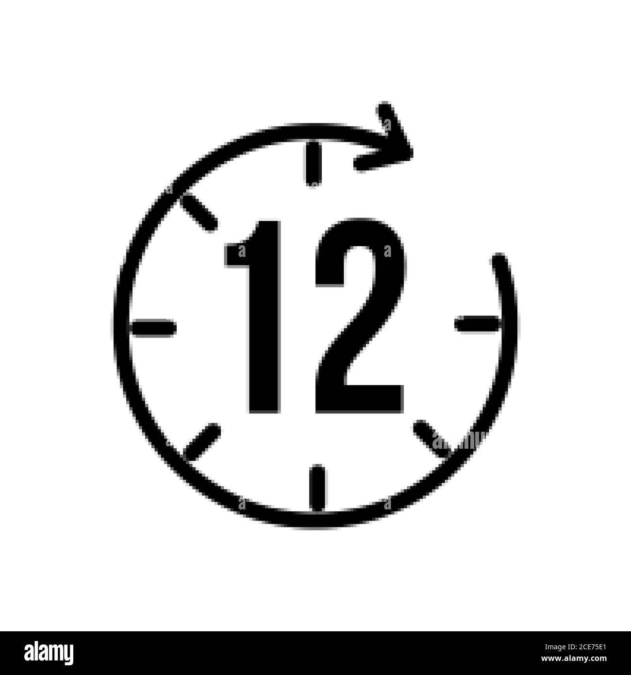 12 hour symbol icon vector illustration Isolated On white Background
