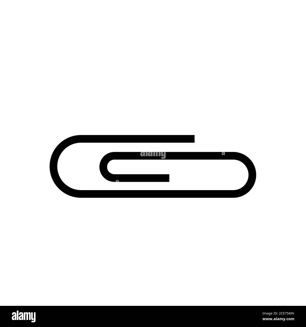 paper clip symbol flat black icon vector illustration Stock Vector