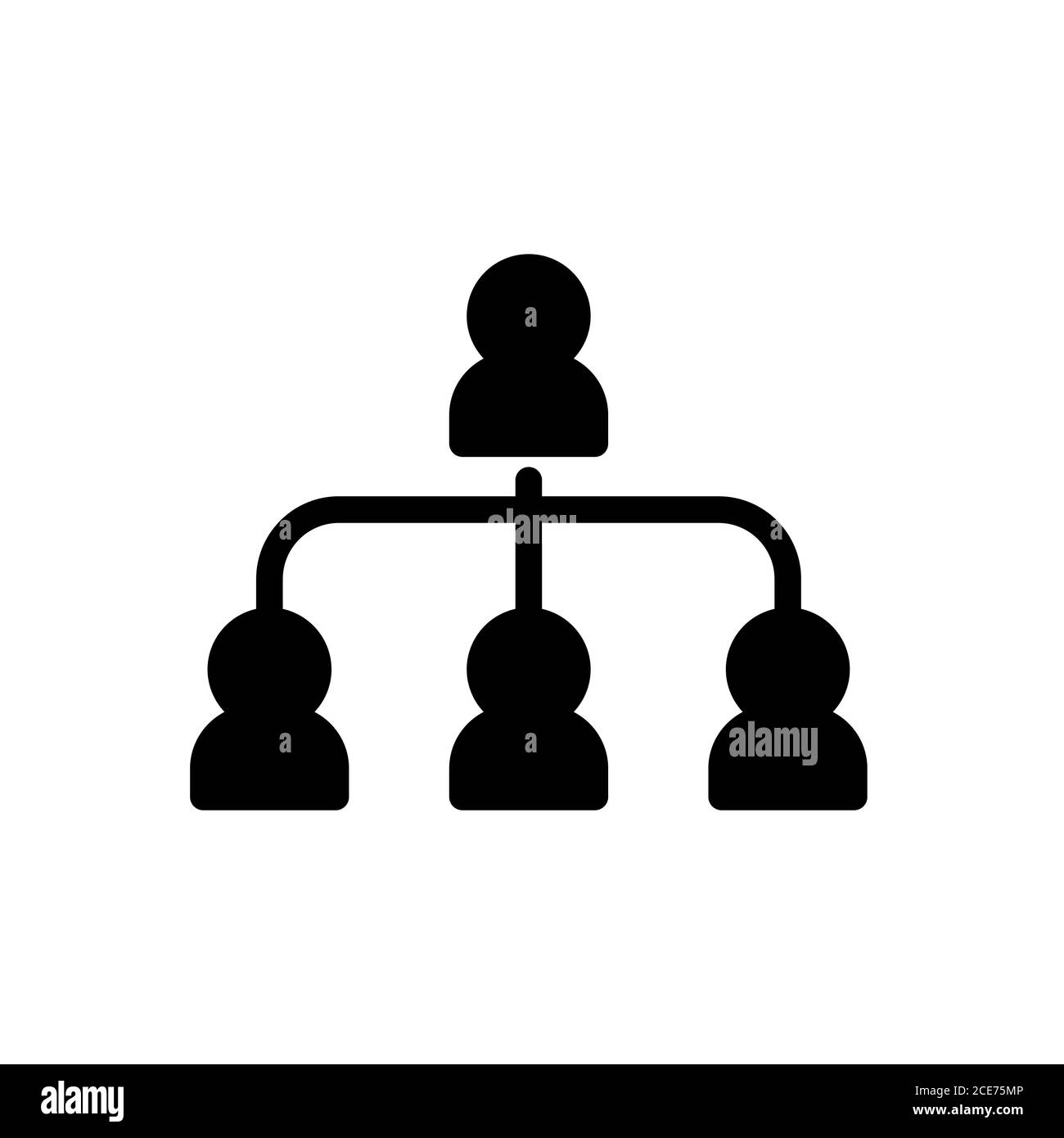 leadership connection, community symbol flat black line icon, Vector ...