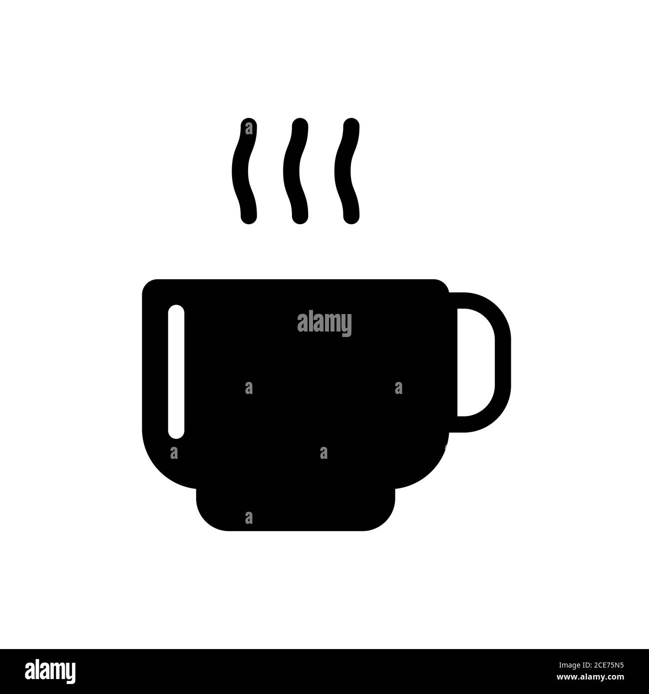 tea cup symbol flat black line icon, Vector Illustration Stock Vector