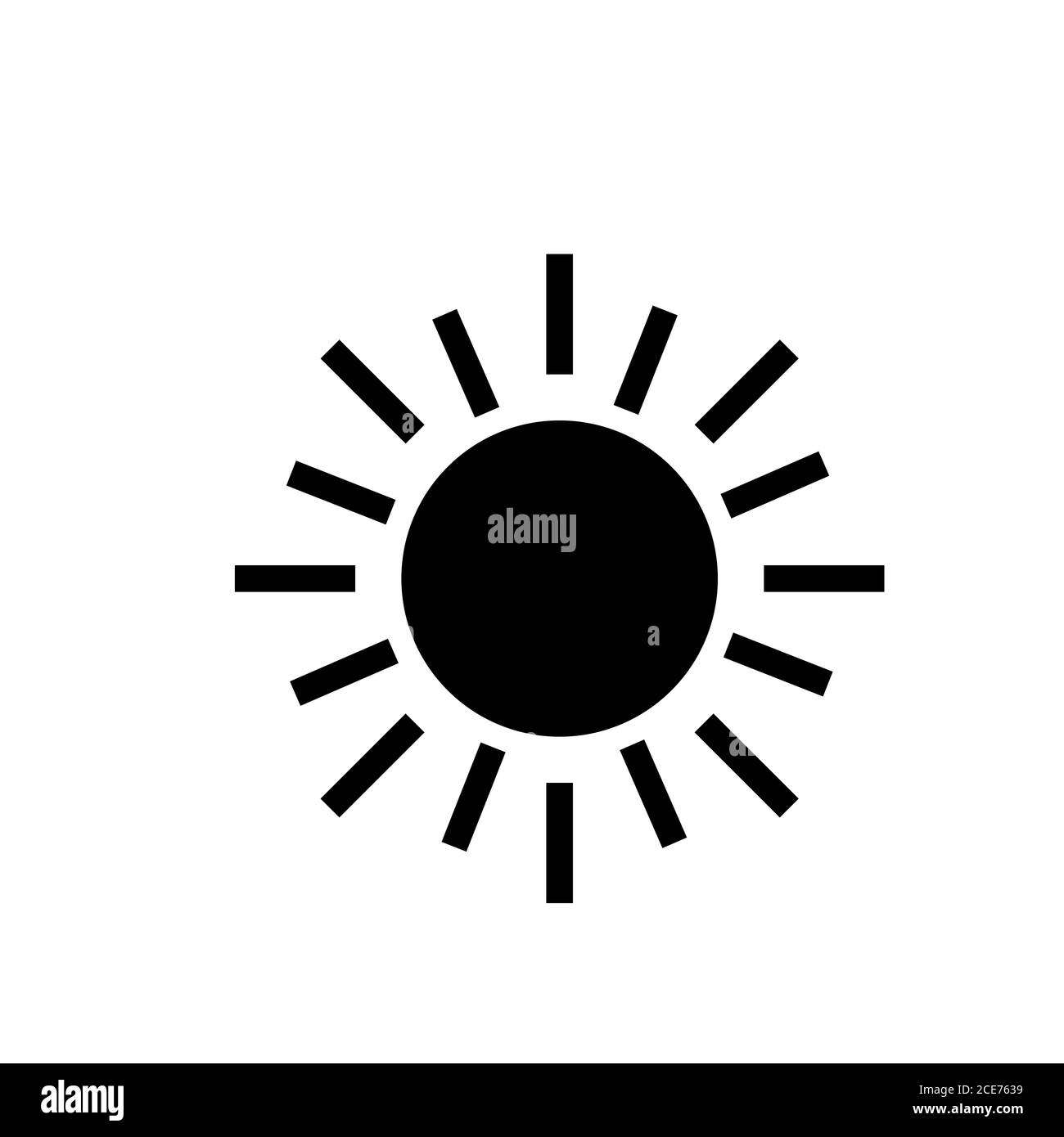 Sun symbol flat black icon, vector illustration Stock Vector Image ...