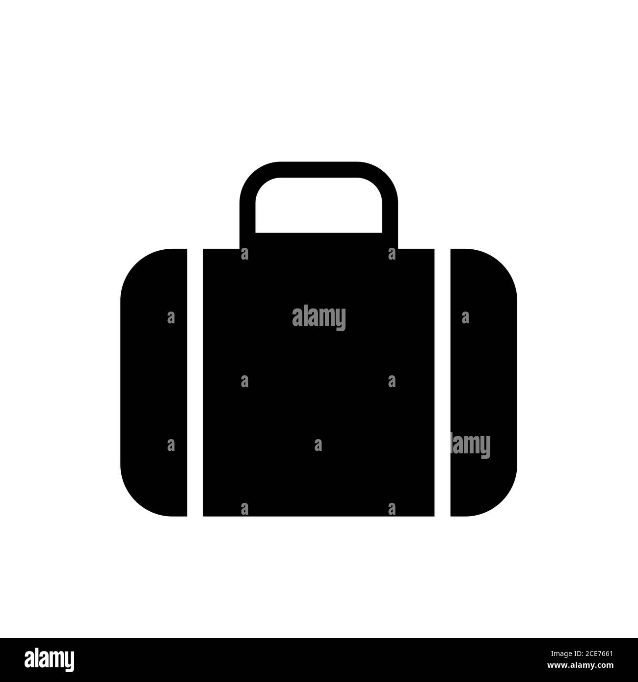 briefcase symbols flat black icon vector illustration Stock Vector