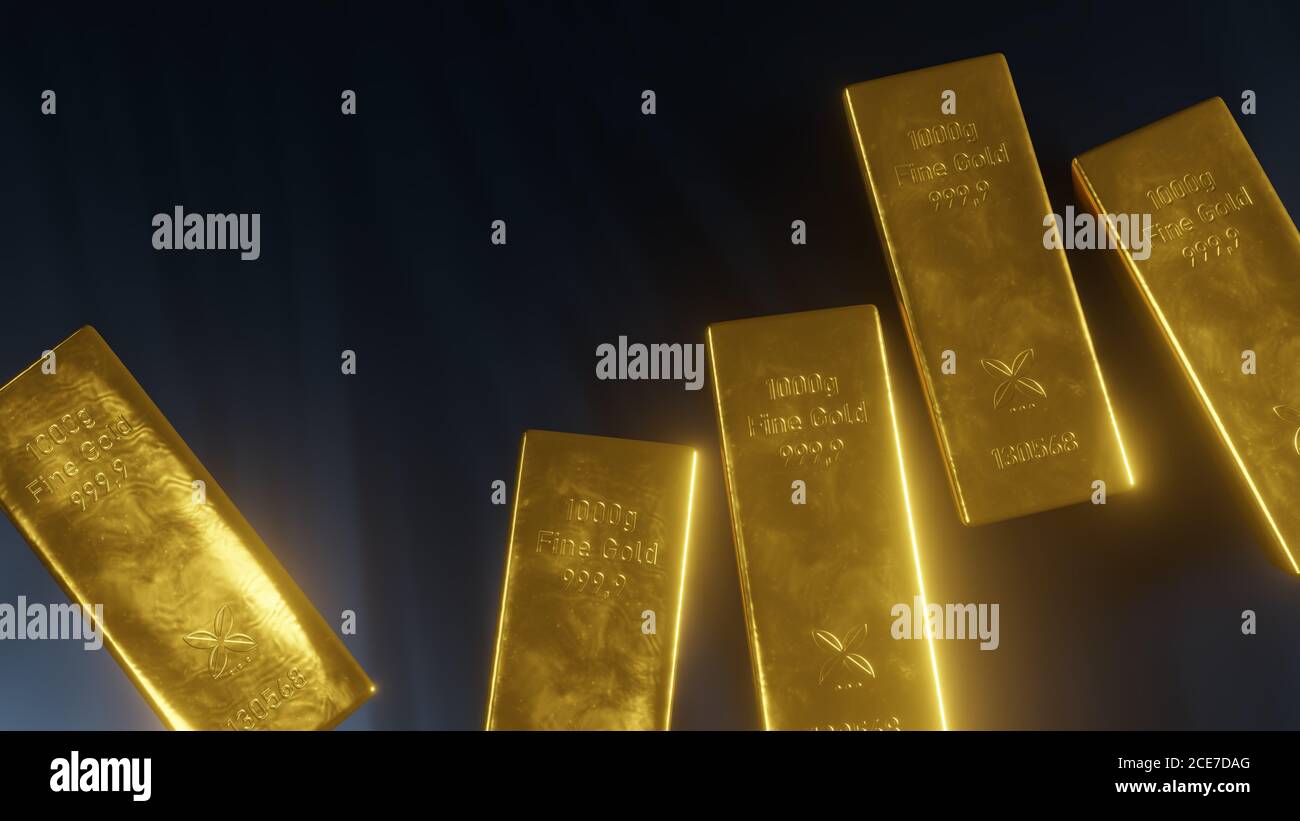 some typical gold ingot Stock Photo - Alamy