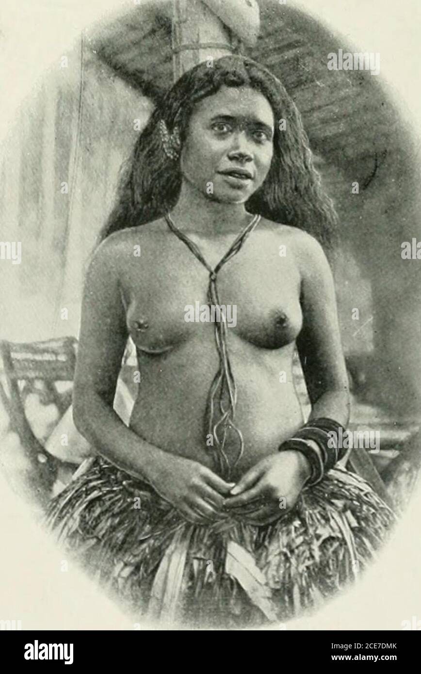 . Women of all nations, a record of their characteristics, habits, manners, customs and influence; . HINOSTON. M.A. Geographical Position—Racial Type—Dress—Tattooing—Ear Deformation—Ornaments—Marriage Ceremonies—Polygyny—Position of Women GeographicalPosition. NORTH of Melanesia and west ofPolynesia lie countless little islands,son-.etimes forming large clusters,sometimes occurring singly, whose diminu-tive size has given to the whole area thename of Micronesia (/ii/tpocsmall, ITjaoi island). Themost important of the groupsstretch in a large curve outside the west-to-south bend of Melanesia. T Stock Photo