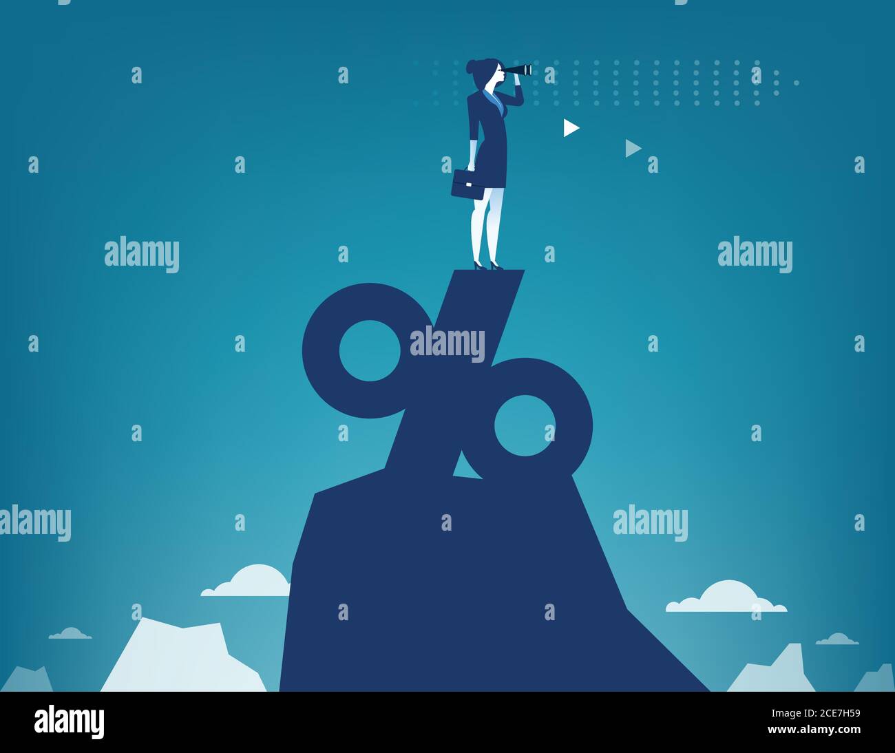 Cartoon woman looking up sky hi-res stock photography and images - Alamy