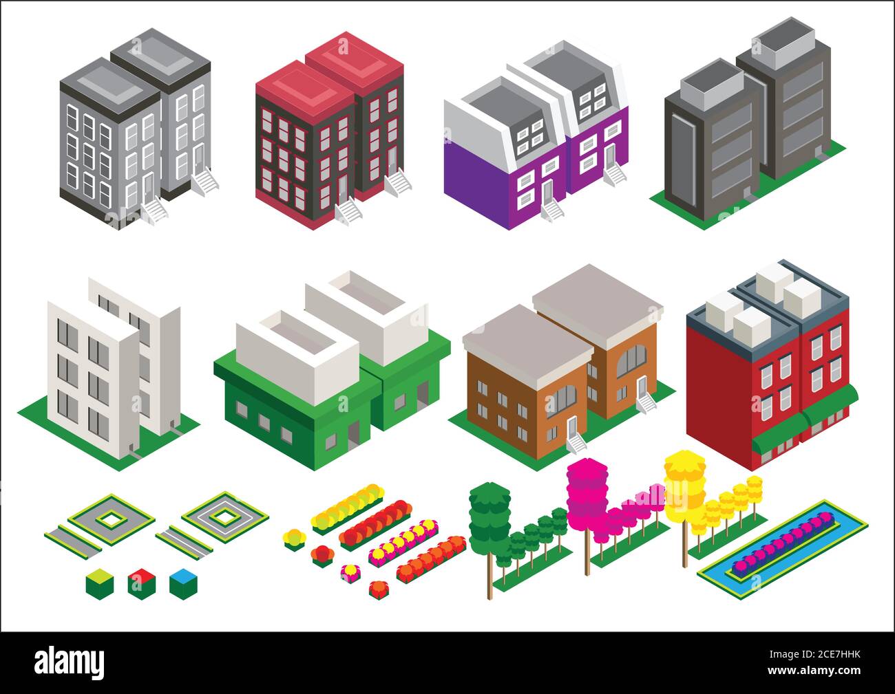 Isometric city map park museum hi-res stock photography and images - Alamy