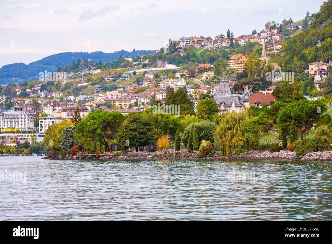 Montreux and Lake Geneva, Switzerland Stock Photo