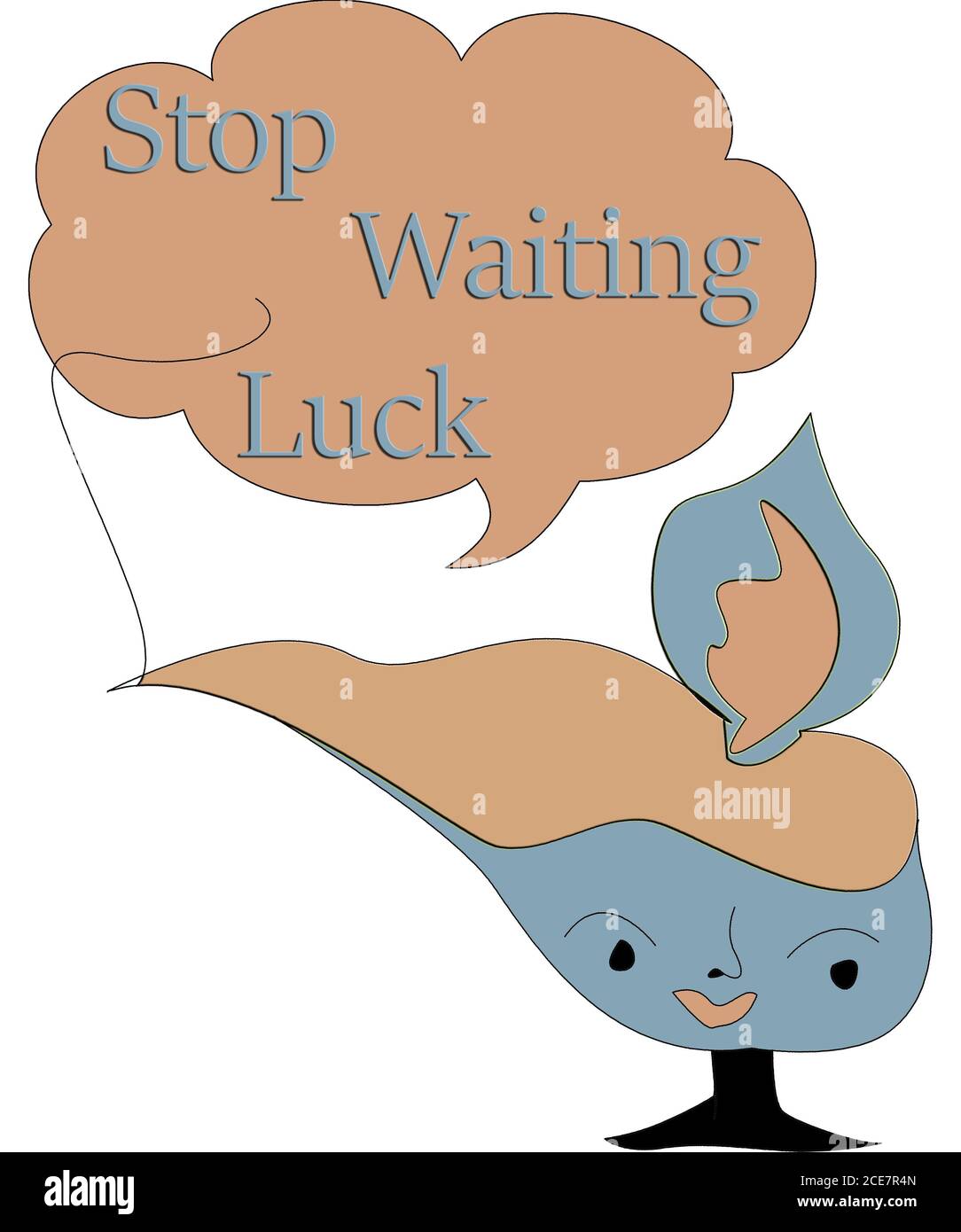 stop waiting luck text and alladin lamp Stock Photo