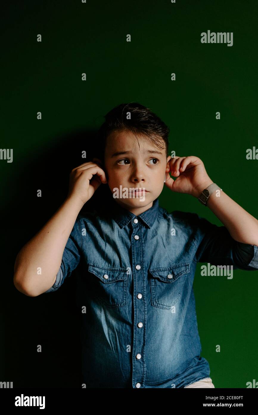 dark green denim shirt