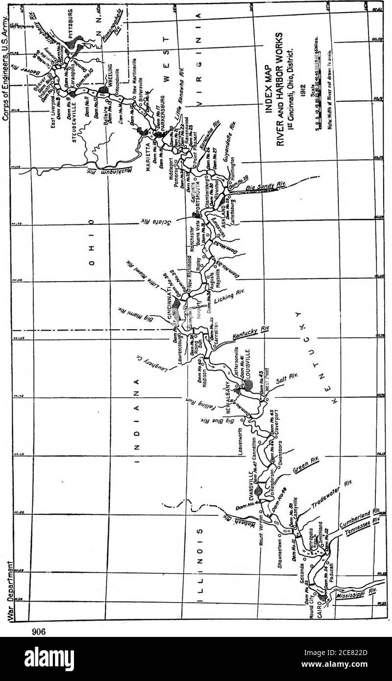 . Index to the reports of the chief of engineers, U.S. Army (including the reports of the Isthmian Canal Commissions, (1899-1914) 1866-1912 ... . RH. reviews Maj. Derbys R. andconcurs in his opinion that it is not desirable toundertake imp., 04, 2700. In charge: Lt. Col. J. G. Lydecker, 1892-93. B., 93,2569. Maj. G. McC. Derby, 1904. R., 04,2699. Assistants: O. L. Fetitdidier. R., 93,2571. G.W.Shaw. R.,04,2701. OBSTRUCTIONS. Navigation obstr. by a milldam at Carmi, andbet. this point and the mouth there is a drawlesswagon br., 93, 2570. PHYSICAL CHARACTERISTICS. Description of. About 250 m. 1. Stock Photo