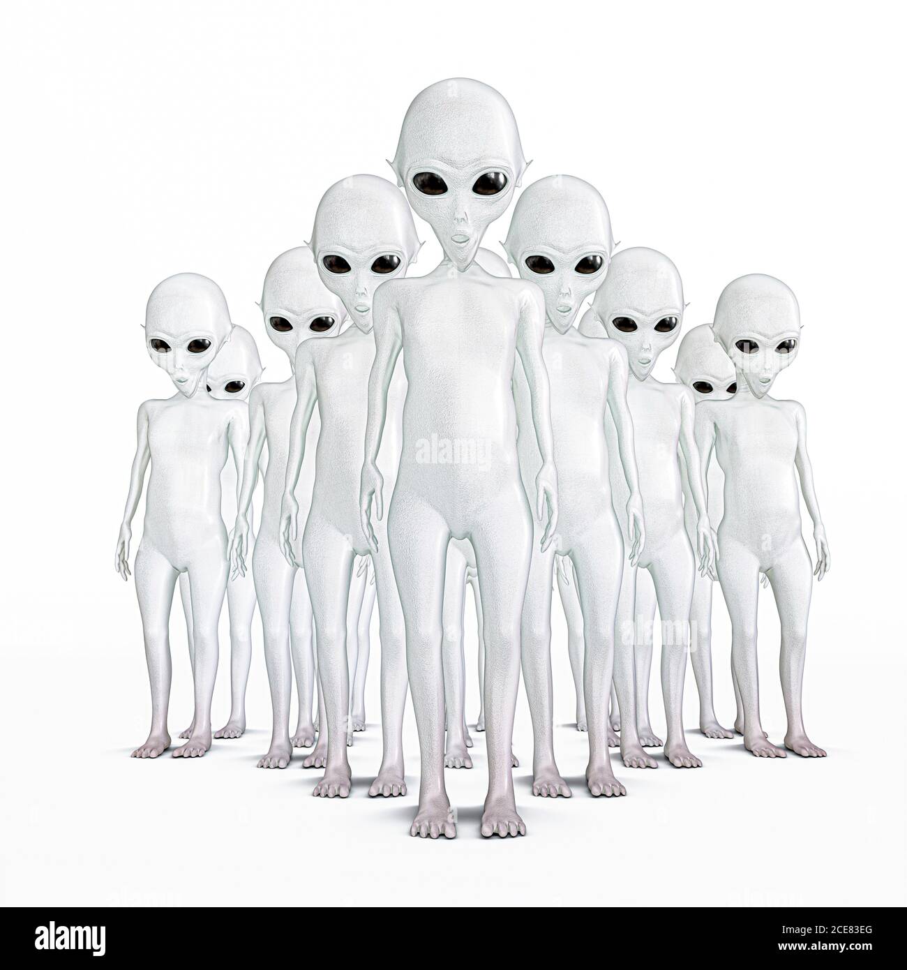 aliens isolated on white background 3d illustration Stock Photo - Alamy