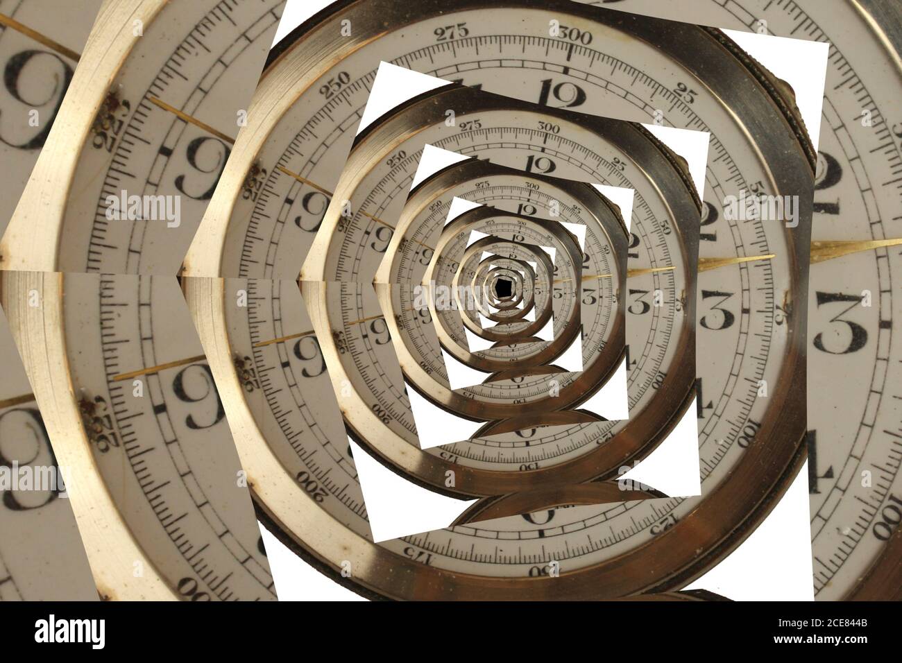 Infinity tunnel pocket watch time, time travel concept Stock Photo