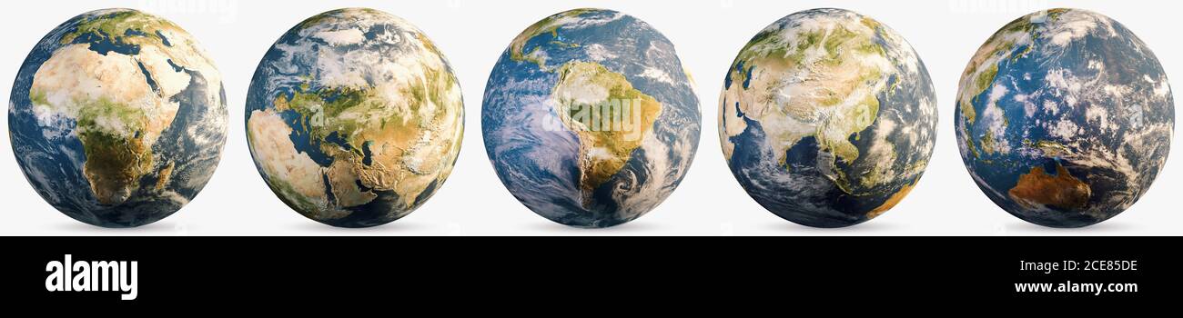 Planet Earth ecology globe set Stock Photo