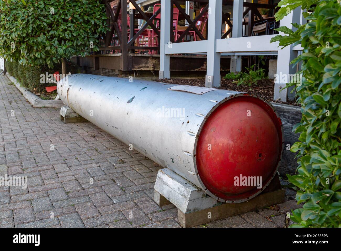 A Royal Navy Mark 8 Torpedo on display at Port Solent in Portsmouth Stock Photo