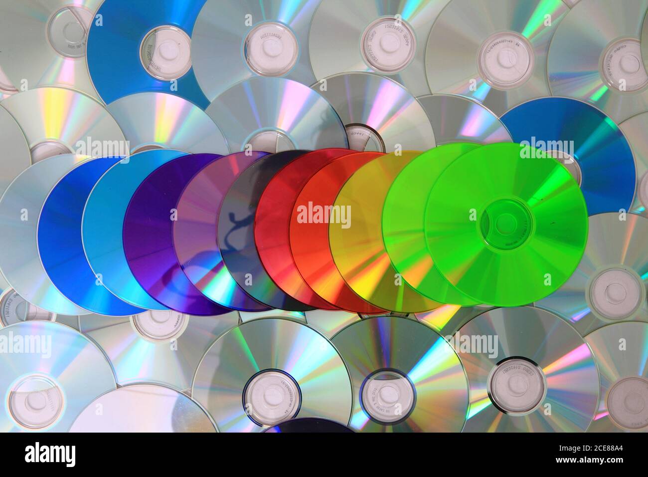 CD and DVD media as nice technology background Stock Photo