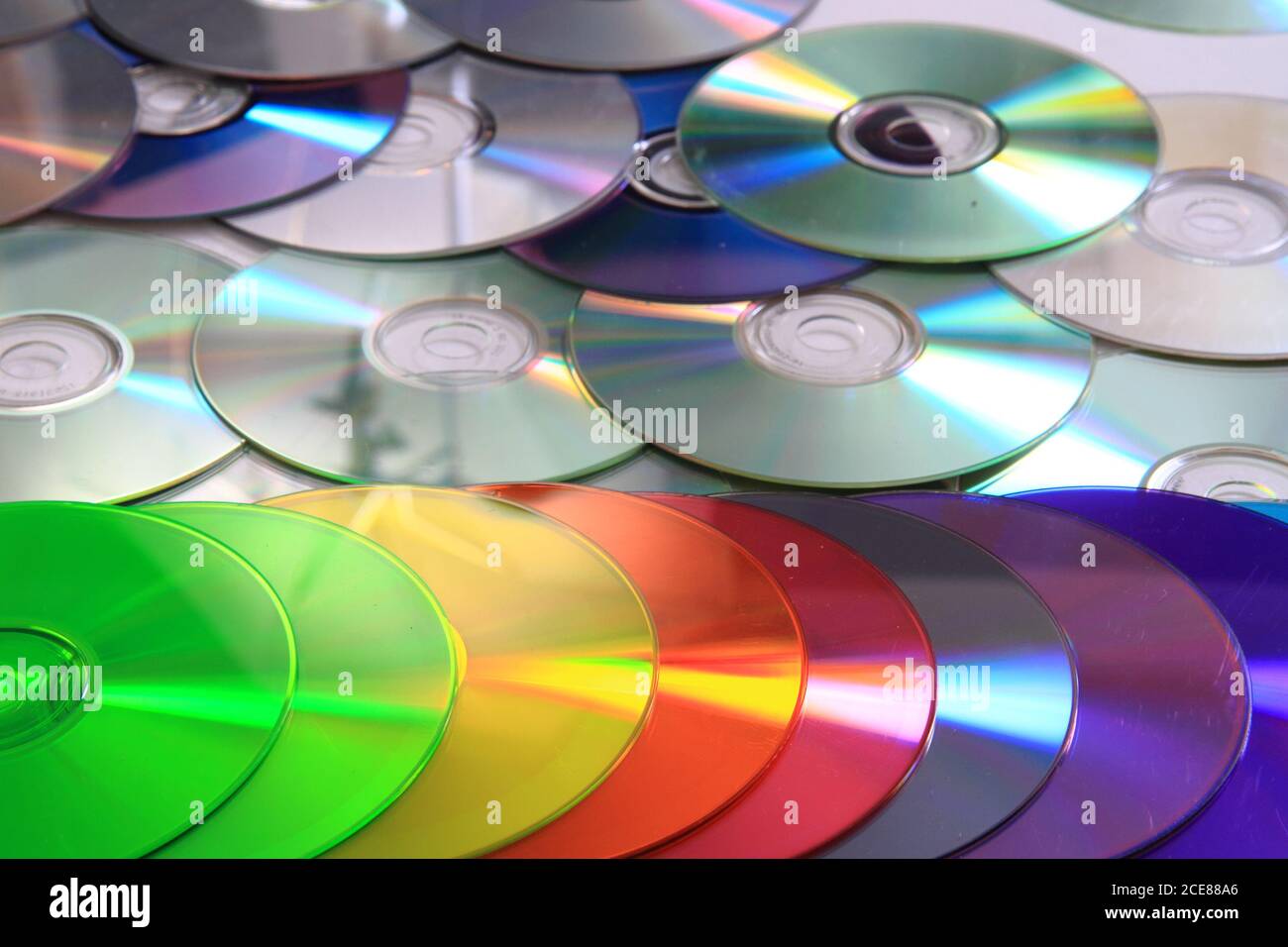 CD and DVD media as nice technology background Stock Photo