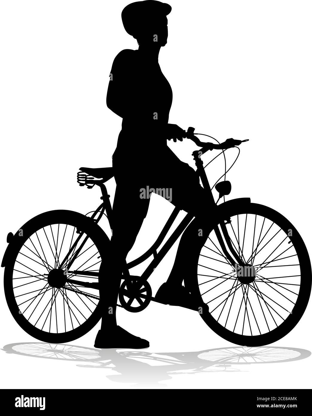 Bike and Bicyclist Silhouette Stock Vector Image & Art - Alamy