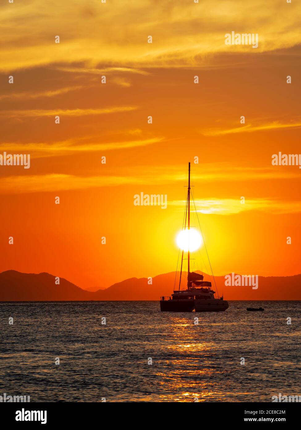 Illustration port sunset view hi-res stock photography and images - Alamy
