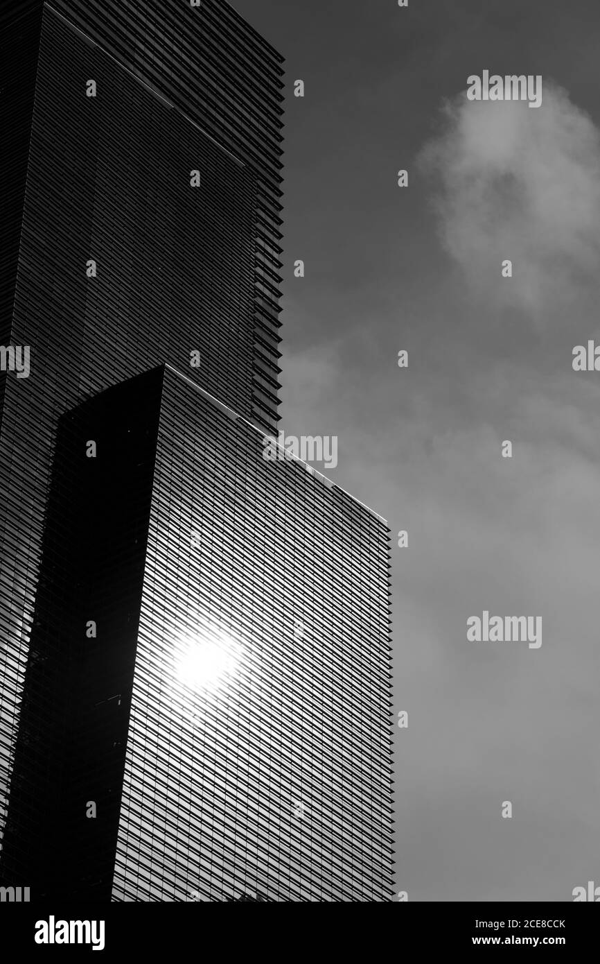 Office windows sky reflection Black and White Stock Photos & Images - Alamy