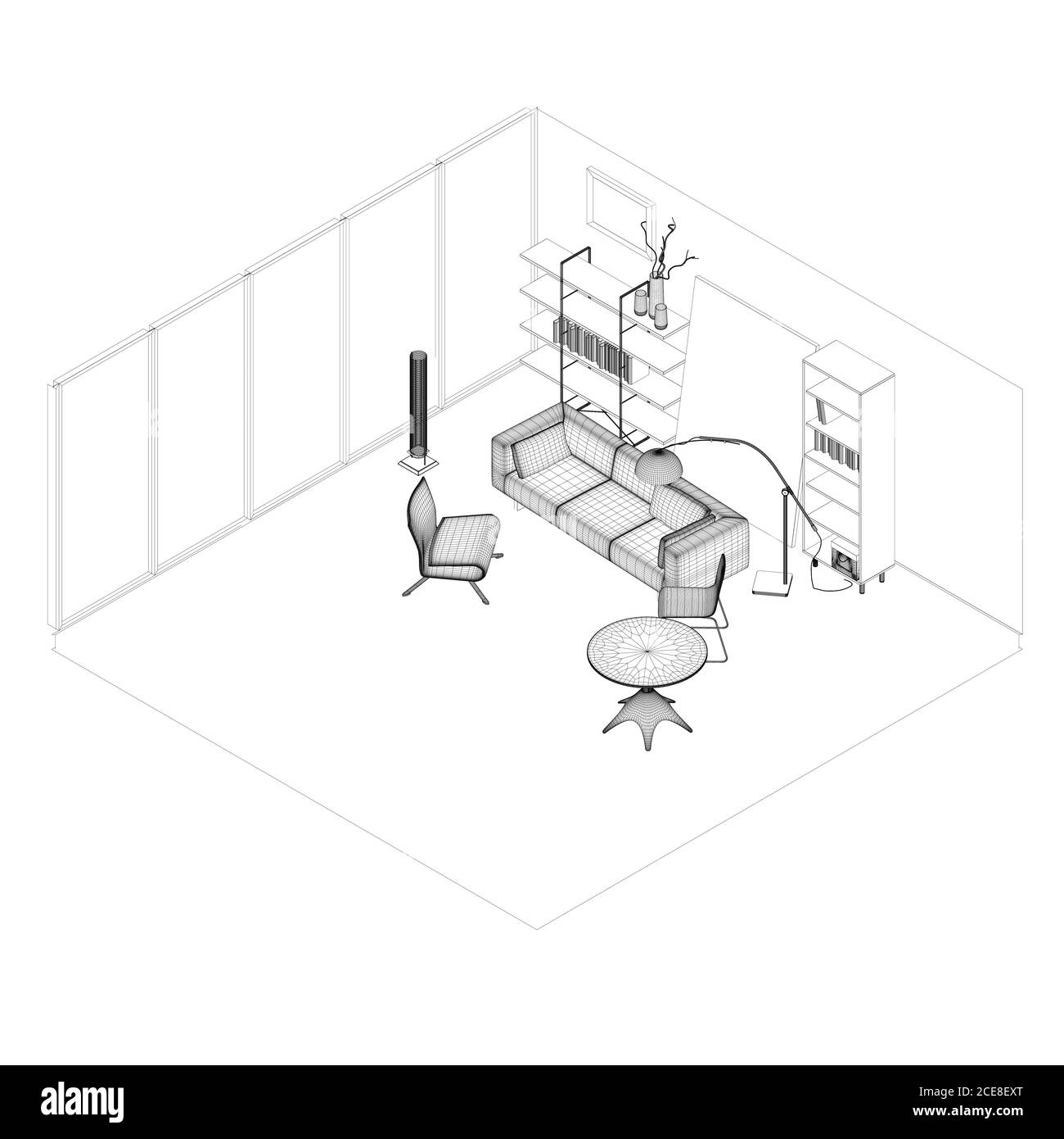 3d drawing design furniture wireframe hi-res stock photography and ...