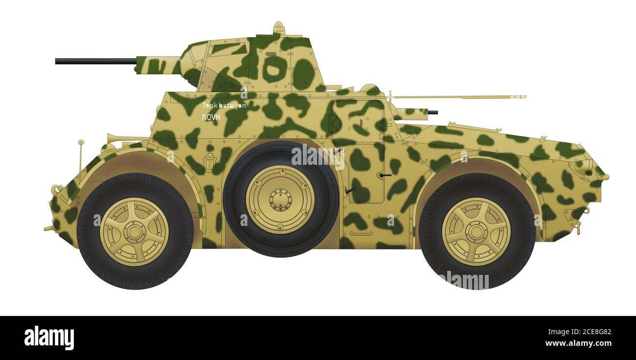 Originally an Italian armored car AB 41 captured and subsequently deployed by the Peopleʼs Liberation Army of Yugoslavia, 1944 Stock Photo