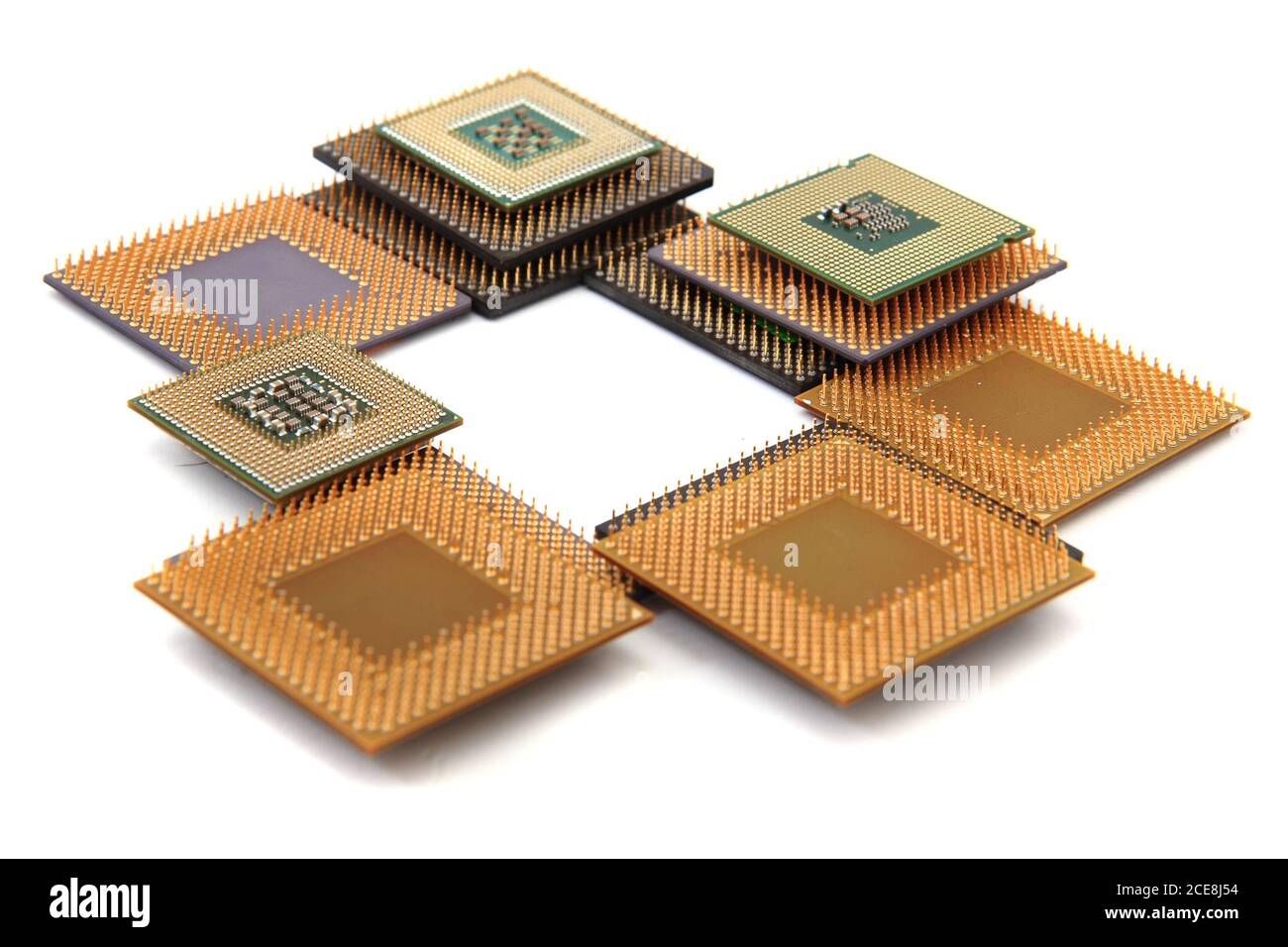old microprocessors isolated on the white background Stock Photo Alamy