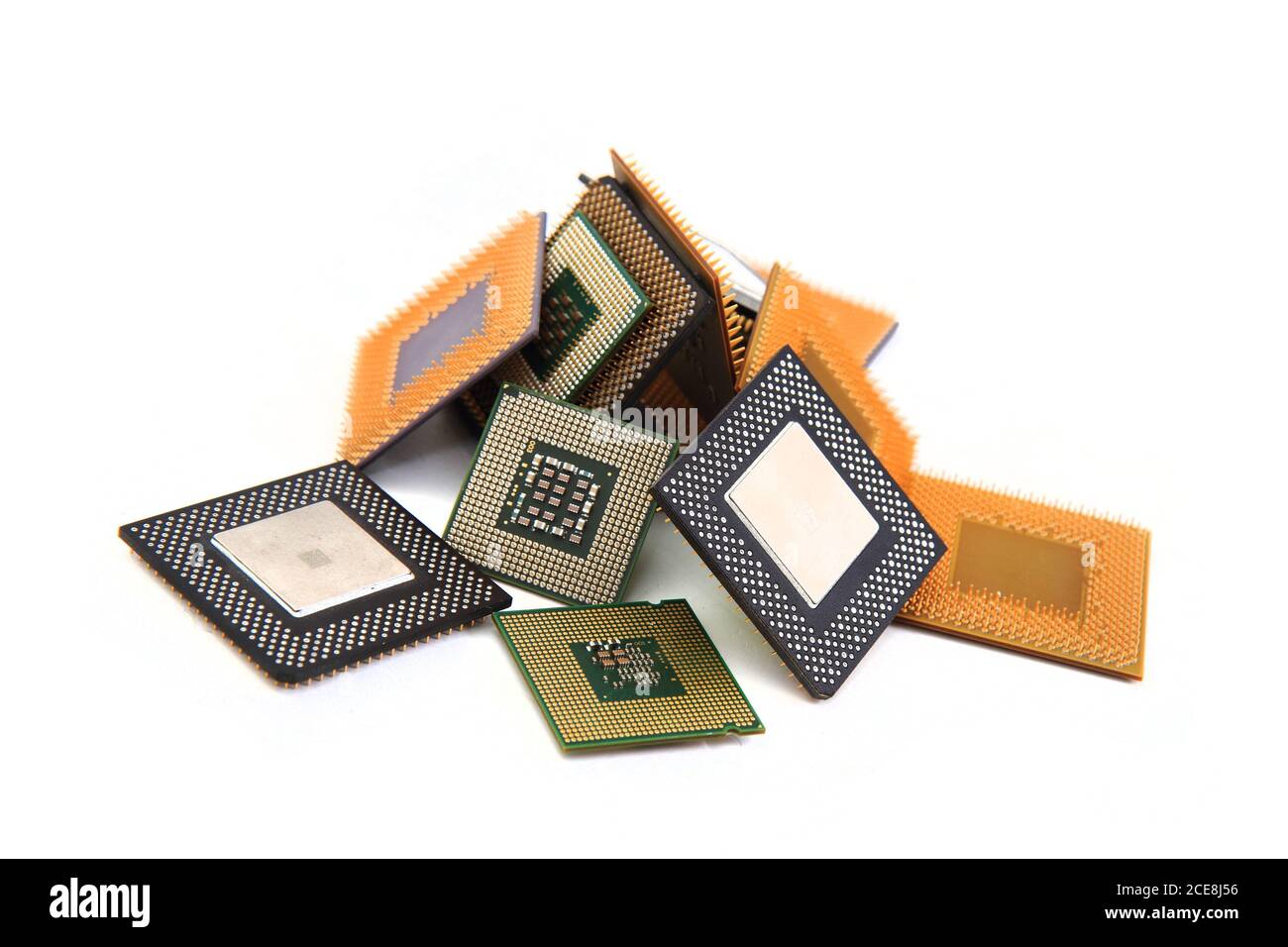 old microprocessors isolated on the white background Stock Photo Alamy