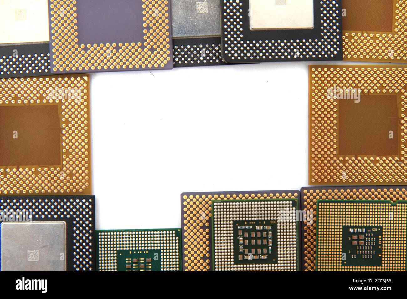 old microprocessors isolated on the white background Stock Photo Alamy
