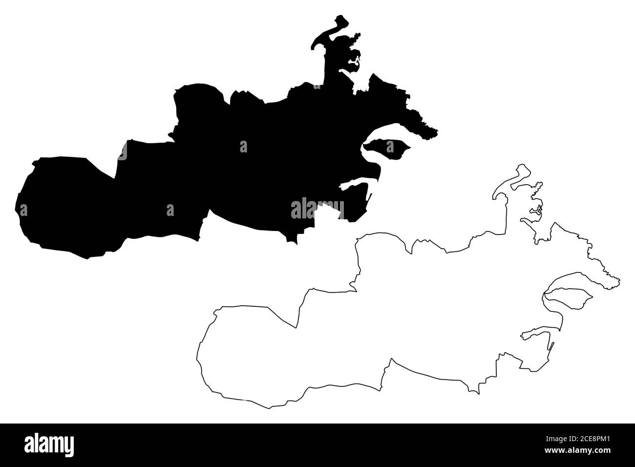 Central Region (Republic of Malta, island, archipelago, Regions of Malta) map vector illustration, scribble sketch Regjun Centrali map Stock Vector