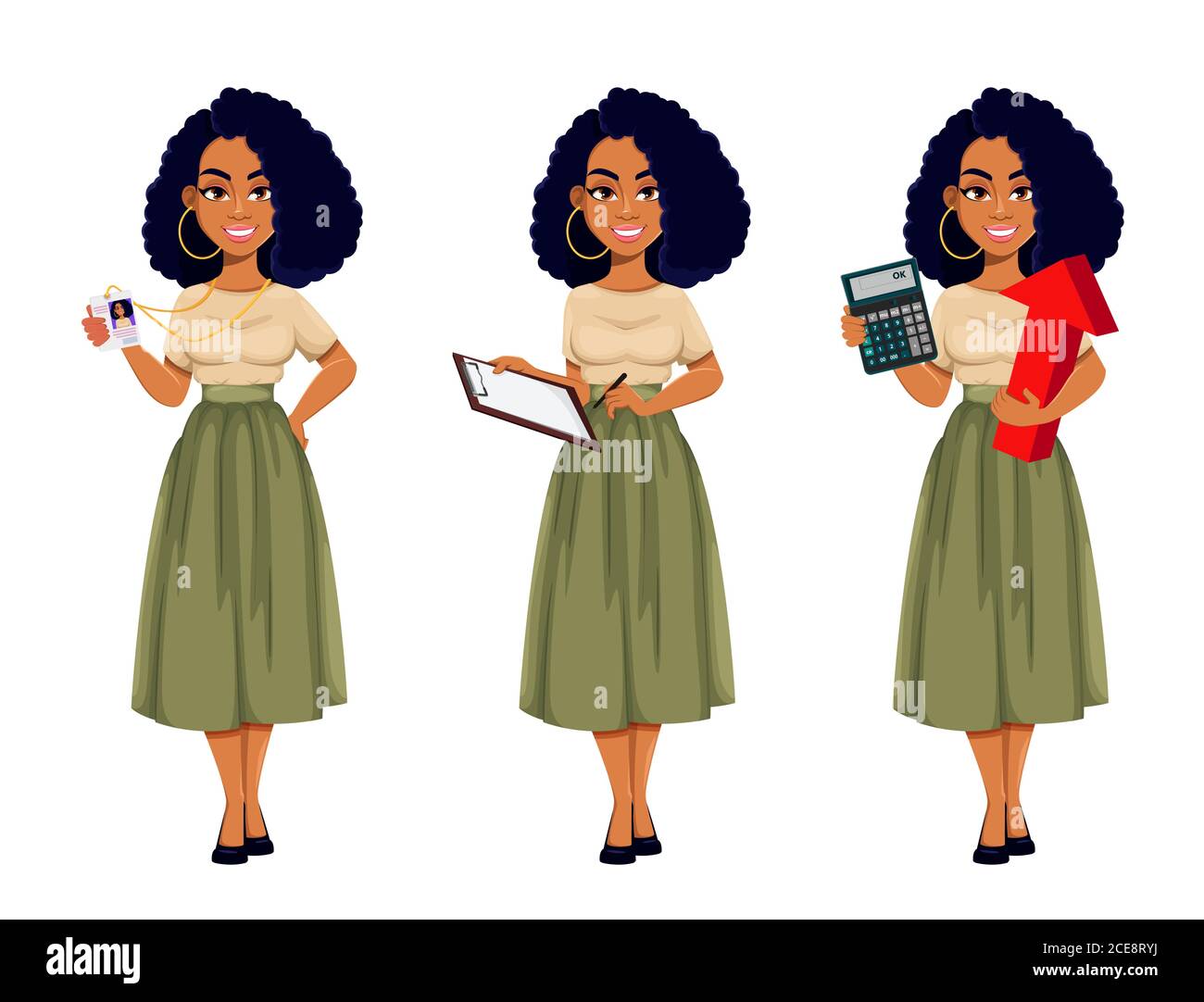Attractive African American business woman, set of three poses. Cute African-American businesswoman cartoon character. Vector illustration on white ba Stock Vector Image & Art - Alamy Attractive African American business woman, set of three poses. Cute African-American businesswoman cartoon character. Vector illustration on white ba Stock Vector Image & Art - Alamy