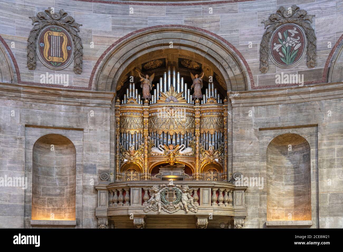 Orgel der Frederikskirche oder  Marmorkirche, Kopenhagen, Dänemark, Europa |  Frederik's Church or The Marble Church organ, Copenhagen, Denmark, Europ Stock Photo