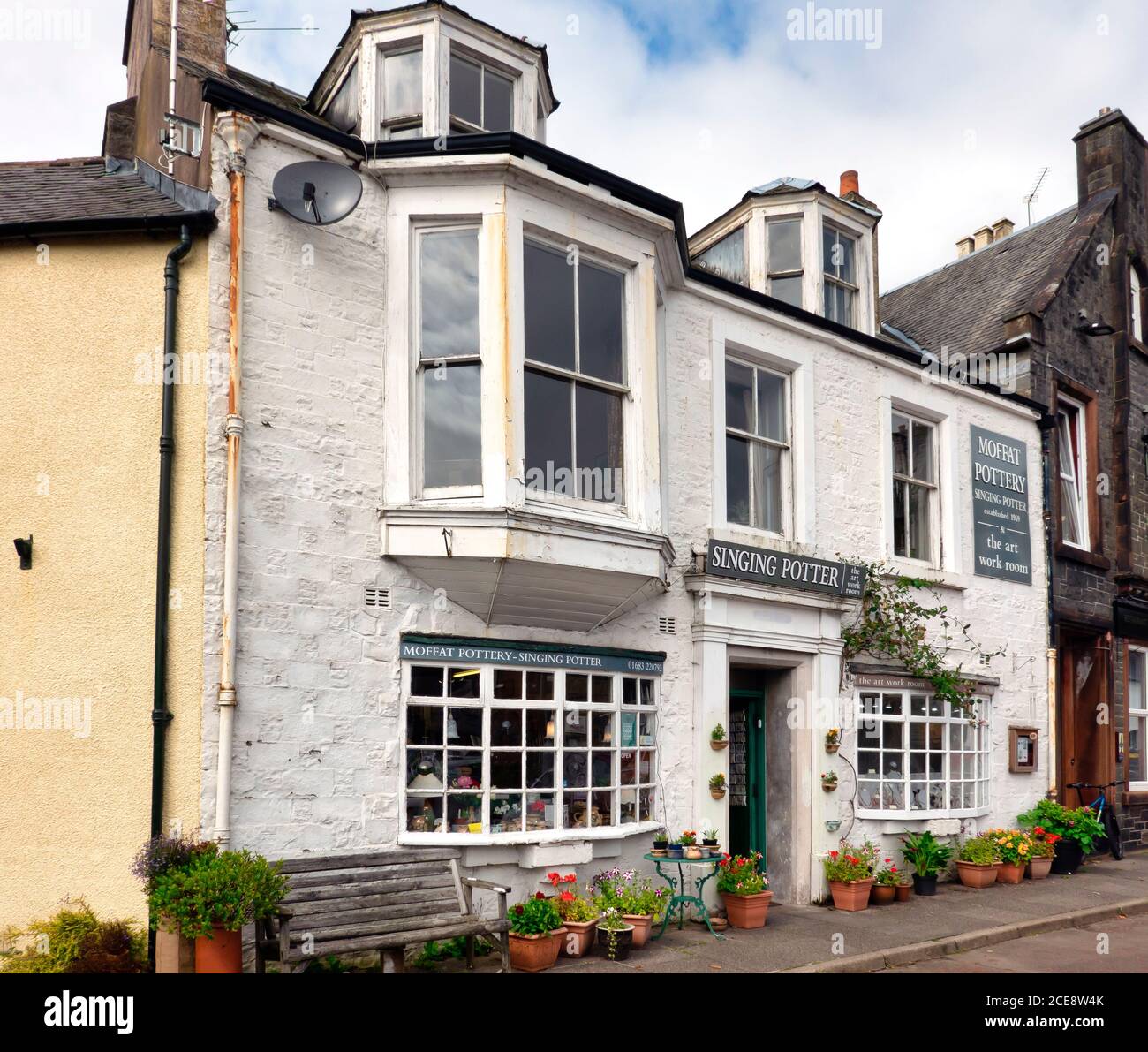 Moffat Pottery The Singing Potter in the High Street of Moffat Dumfries