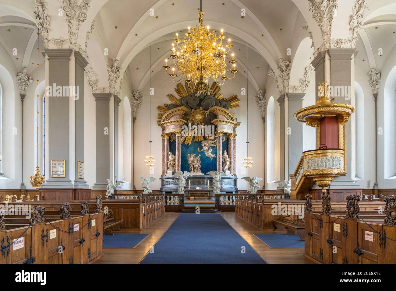 Innenraum der evangelisch-lutherischen Erlöserkirche  Vor Frelsers Kirke, Kopenhagen, Dänemark, Europa |  Church of Our Saviour  Vor Frelsers Kirke in Stock Photo