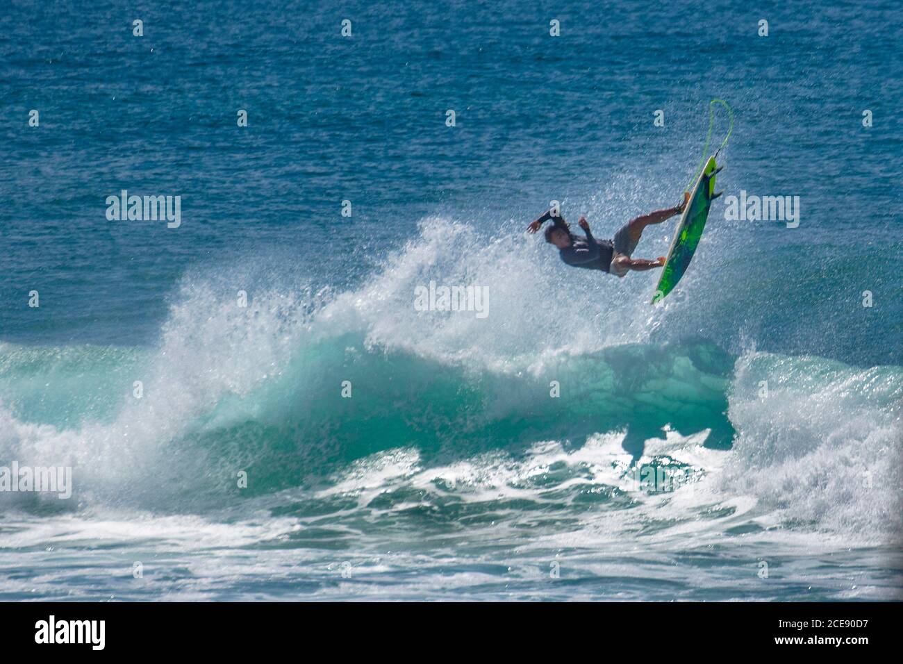 Sri Lanka, Ahangama, Surf beach. Surfer. Stock Photo